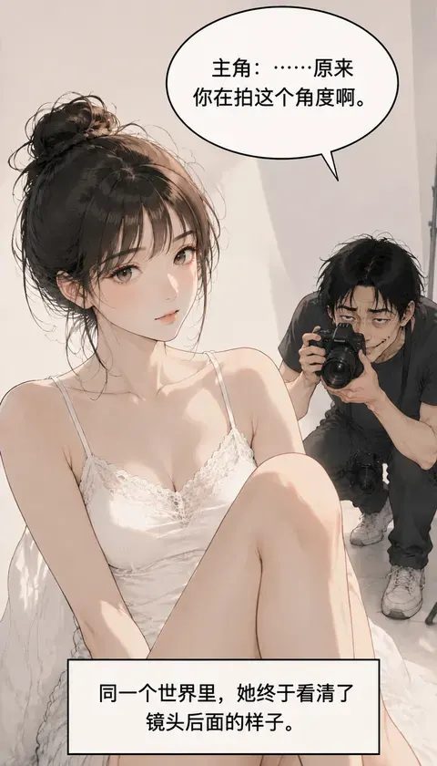 一位年轻成年东亚女性，纤细清秀，坐姿·啊哈