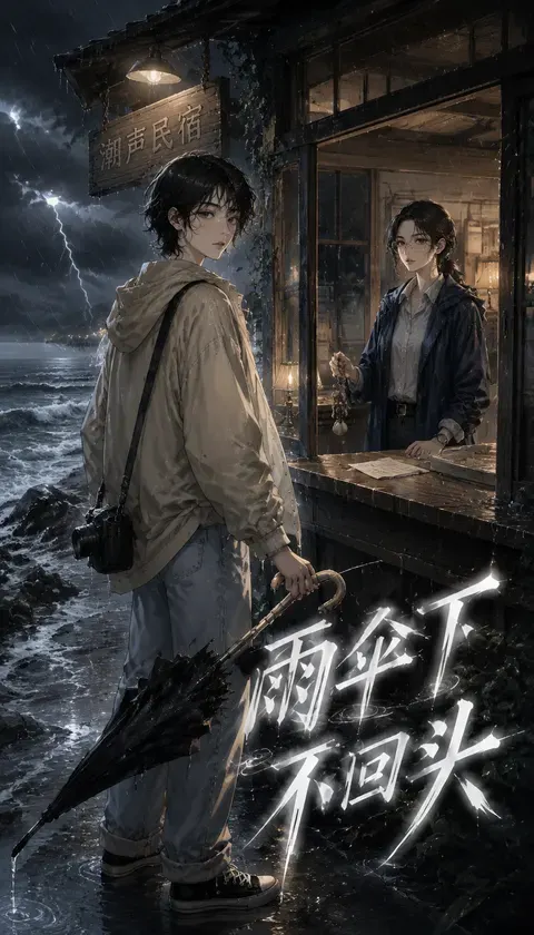雨伞下不回头 · AI漫画 · 浅夏行者
