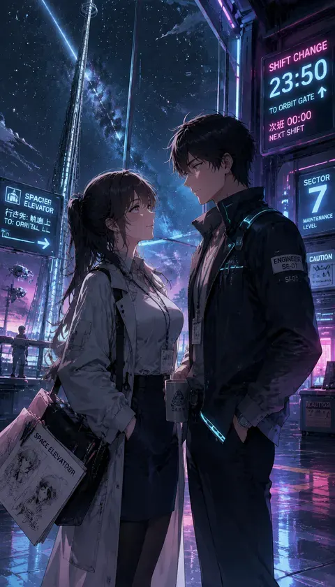 轨道夜班恋人 · AI图集 · 半糖刚下班