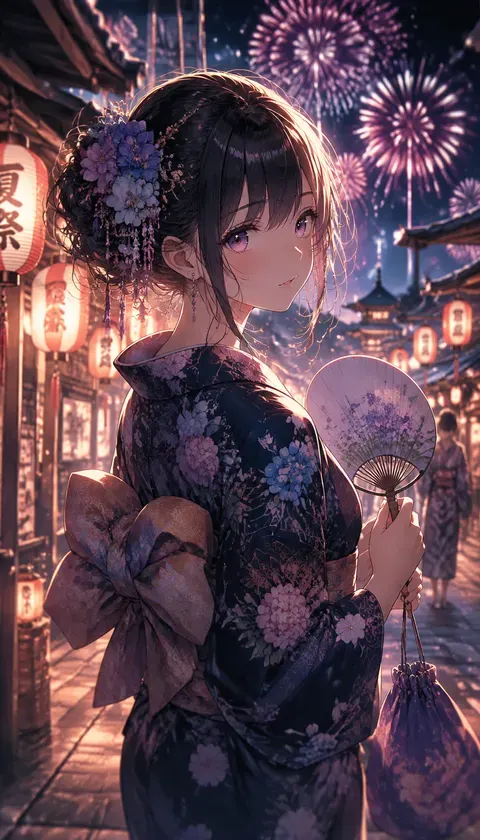 二次元插画·和风浴衣 · AI图集 · sunset_walk92