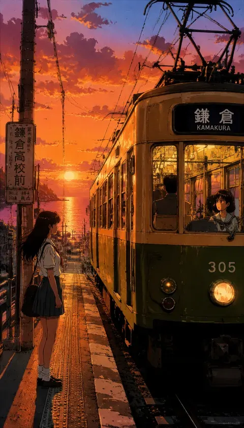 复古动漫·夕阳电车 · AI图集 · 半糖追更党59