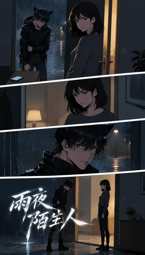 雨夜陌生人 · AI漫画 · 青柠潜水员5