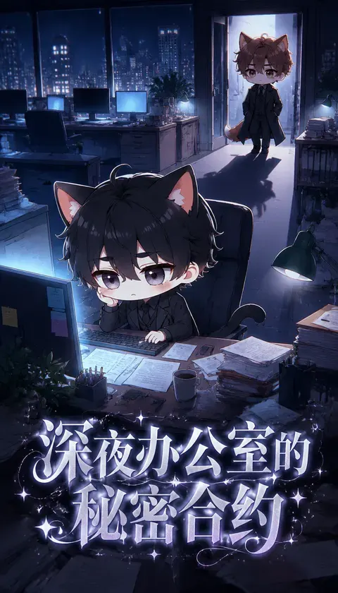 真夜中のオフィス秘密契約 第1話 · AIマンガ · 阿乐风