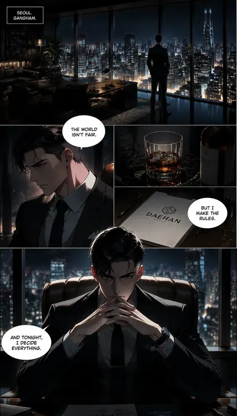 大男主·顶层办公室夜景 · AI图集 · 柚子不想卷