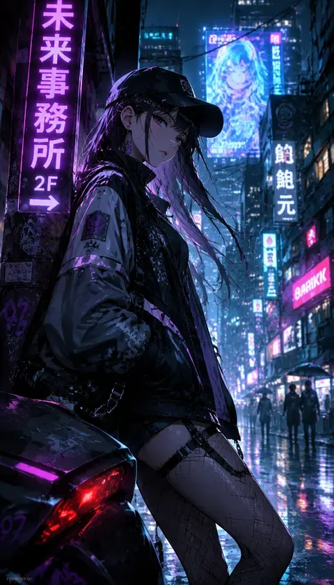 2차원 일러스트·사이버 거리 · AI 이미지 모음 · 小鲸狐狸0