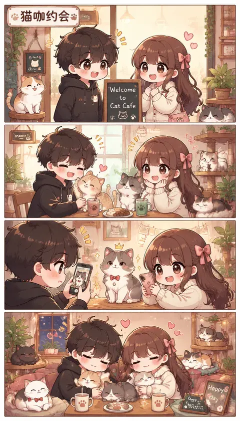 甜宠·猫咖约会 · AI图集 · 阿岛猫